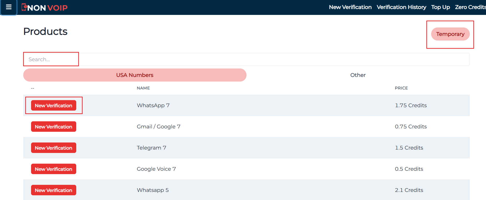 Steps to Obtain a Temporary US Number via Non-VoIP
