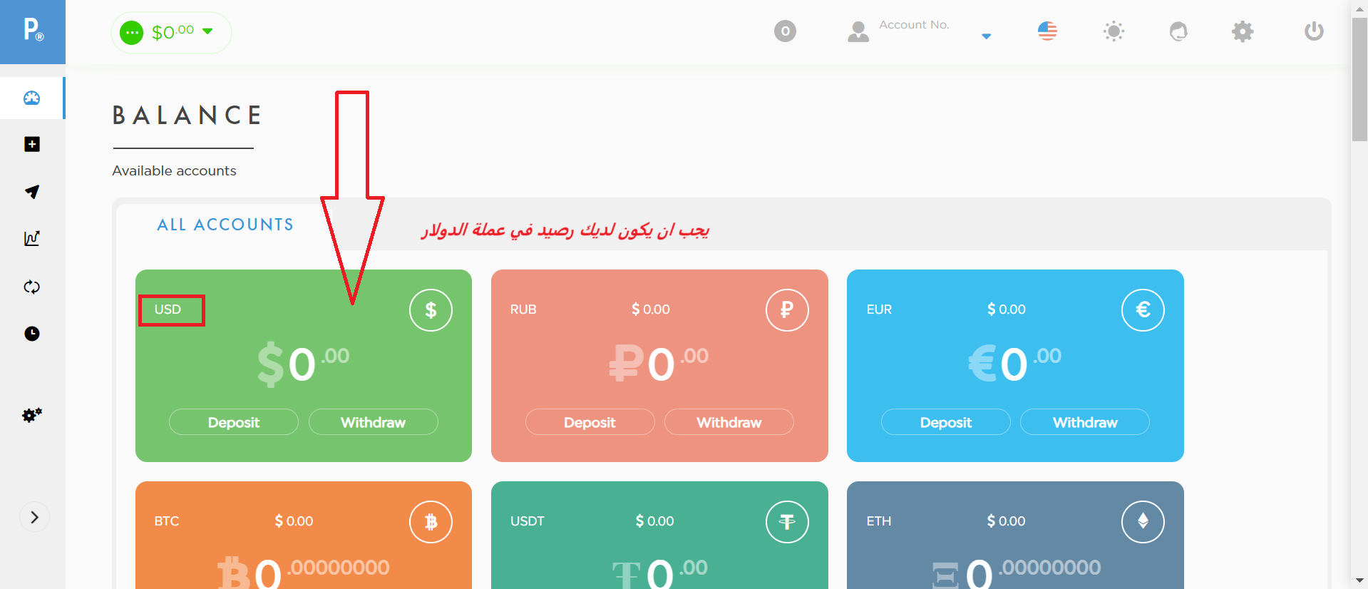 خطوات شحن رصيد حسابك Non-VoIP باستخدام بايير
