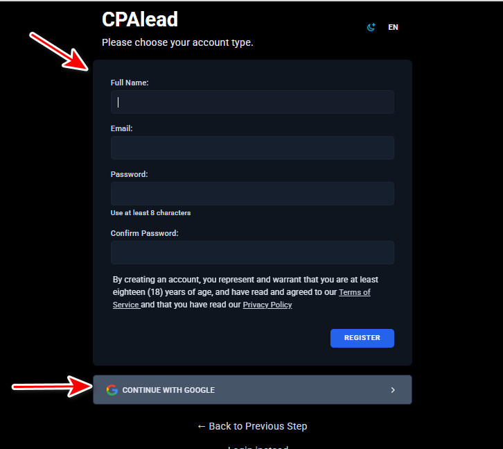 خطواتك العملية للتسجيل والبدء مع CPAlead