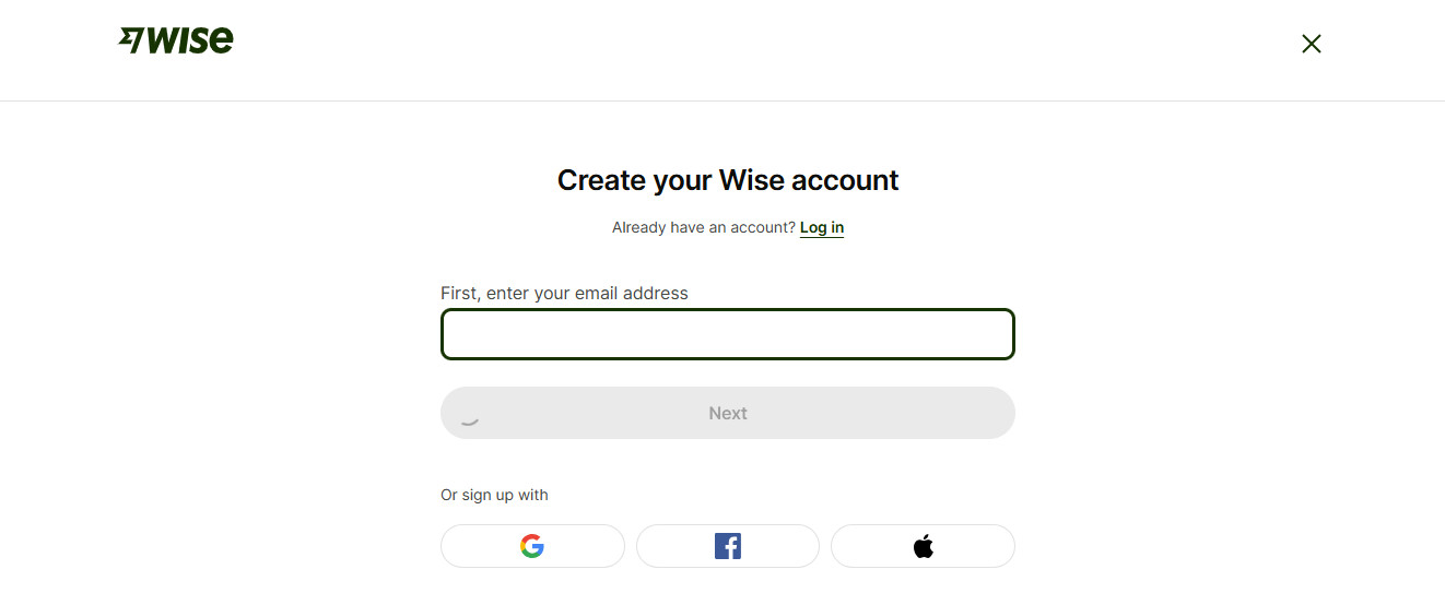 التسجيل في Wise