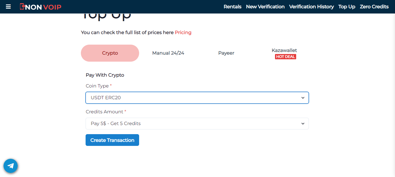 USDT TRC-20 and Syriatel CASH Deposit