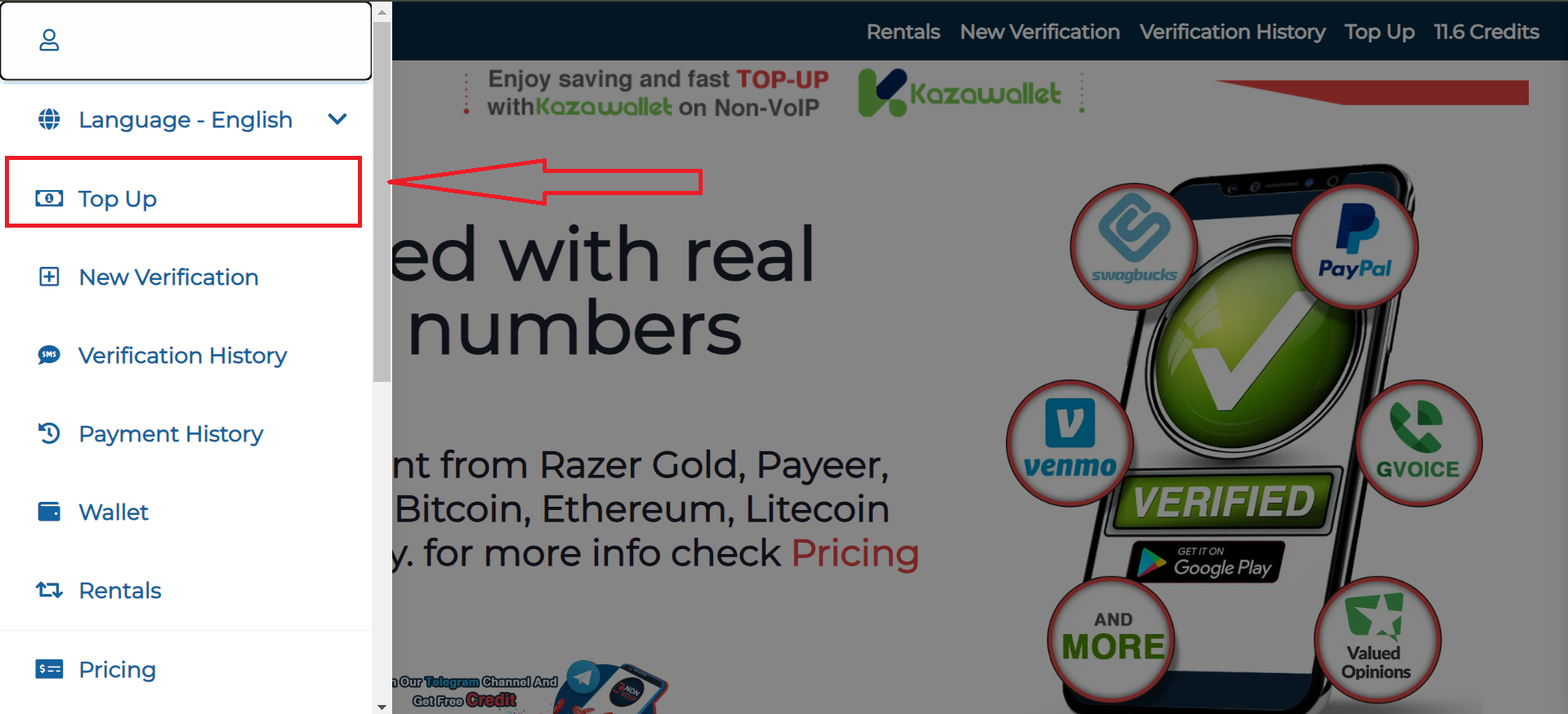 Steps to Top Up Your Non-VoIP Account Using Kazawallet