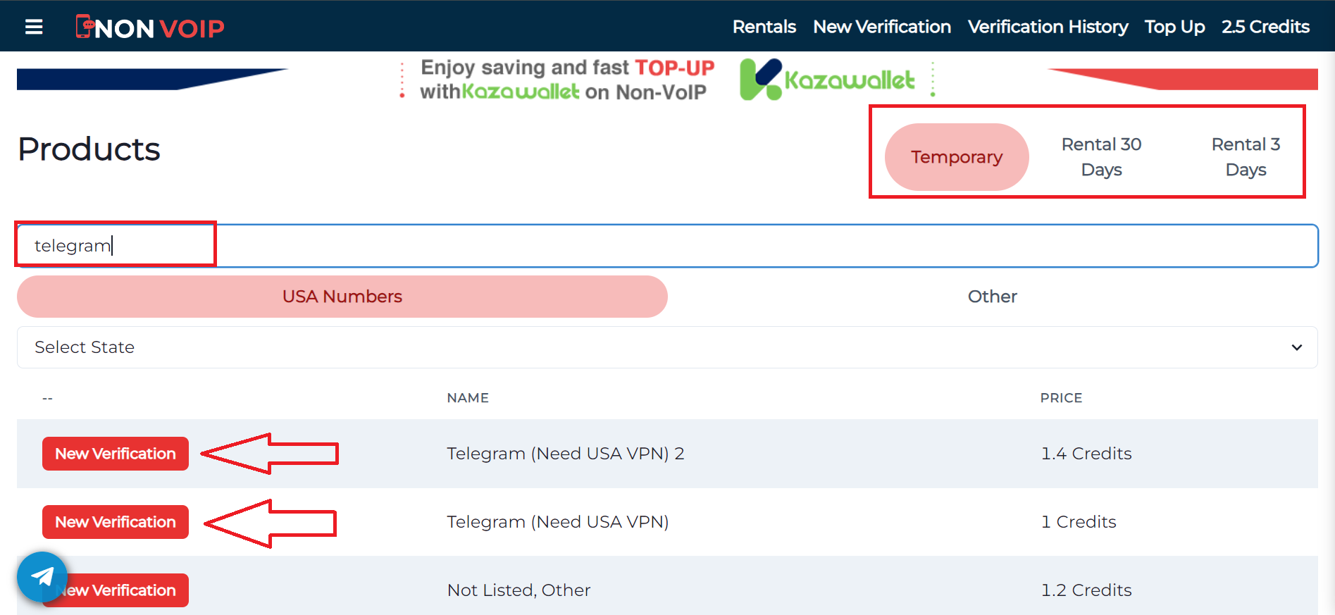 كيفية الحصول على رقم أمريكي لتفعيل تليجرام عبر موقع Non-VoIP